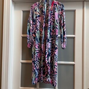 Lilly Pulitzer Navy and Pink Patterned Dress